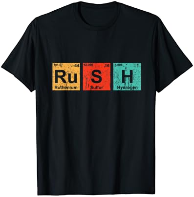 Rush (Vt-S-H) Periódusos Rendszer Elemeinek Póló, T-Shirt