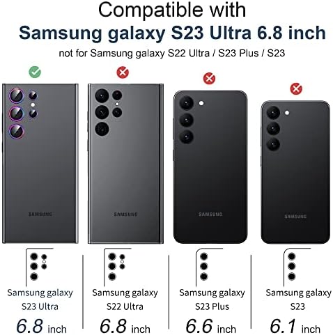 Hoerrye Samsung Galaxy S23 Ultra Kamera Lencséjét Védő, Case-Barátságos, 9H Edzett Üveg Anti-Karcolás, a Tér Titán Katonai szintű Védelem