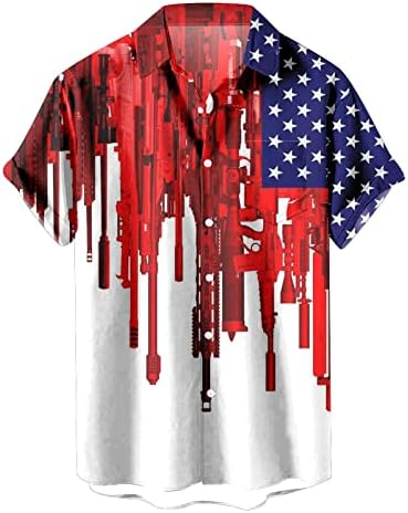 Bmisegm Nyári Férfi Pólók Férfi Amerikai Zászló Hazafias Ingek Férfiak 4 július Férfi Rövid Ujjú Le Gomb Rövid