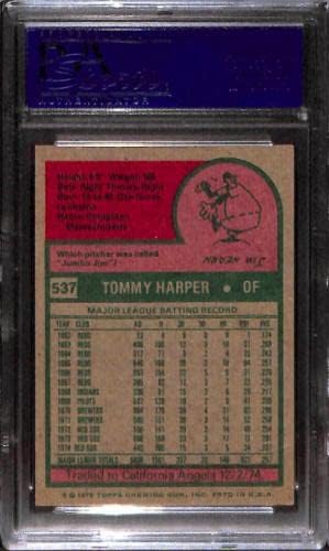 1975 TOPPS 537 Tommy Harper PSA 9 17659460 - Asztalon Baseball Kártyák