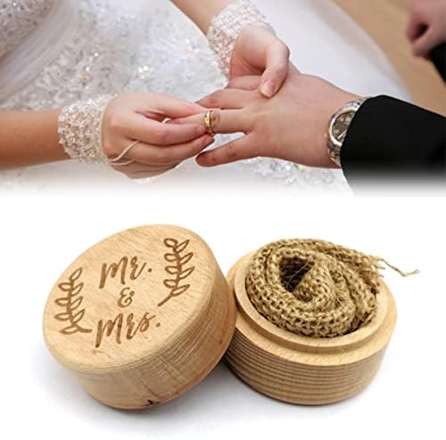 Abaodam Gyűrűs Dobozt 3pcs Asszony Kerek Eljegyzési Jogosultja Rusztikus Klasszikus, Fából készült Gyűrű, Esküvői Gyűrű Gyűrű Dobozok