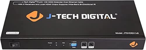 J-Tech Digitális JTDHDEX1x8 ProAV Prémium Minőségű 1X8 HDMI Extender/HDMI Erősítő/HDMI Splitter Over Ethernet Kábel