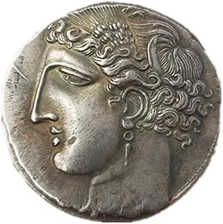 Antik Görög Kézműves Réz Érme Ezüst Bevonatú Éves Ezüst Dollár Ezüst Kör 3387