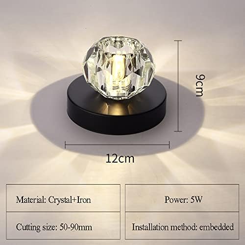 YHQSYKS 3 Db Crystal LED Beépíthető Zavarta, Trim Kreatív Kristály Gömb Mennyezeti Lámpa Modern Mennyezeti Süllyesztett Spotlámpák 3000K/6000K