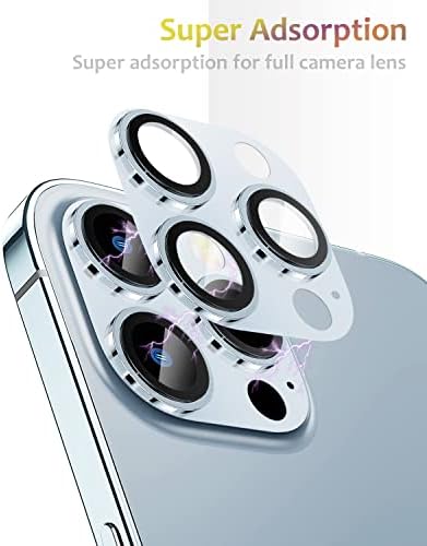 Kanosan Eredeti Sorozat Fém Kamera Lencséjét Védő iPhone 13 Pro Max / 13 Pro 3D-s, Fém Plusz 9H Edzett Üveg Anti Karcolás