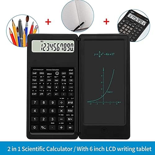 CUJUX Tudományos Számológép 10 Számjegyű LCD Kijelző Mérnöki Számológép Írás Tabletta középiskolai, illetve Egyetemi (Színe : Fehér)