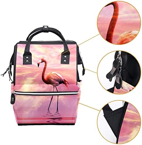 GUEROTKR Utazási Hátizsák, Pelenka táska, Hátizsák Táskában, Rózsaszín Tengeri Flamingo