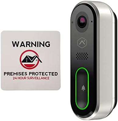 Alarm.com a Nagy Felbontású Wi-Fi Video Csengő Kamera Skybell VDB-770-S (Ezüst) Csomagban 4 inch Biztonsági Figyelmeztető