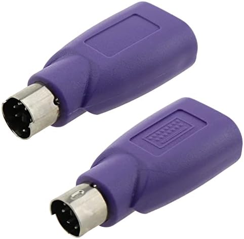 E-kiemelkedő USB PS2 Adapter, 2DB USB Női PS/2 Férfi Átalakító Adapter Egér, Billentyűzet, Lila
