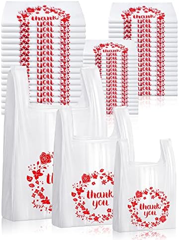 400 Db Műanyag Köszönöm Póló Zsák Műanyag Zsákokat Fehér Bevásárló Táskák Köszönöm Táskák Kezeli Árut Táskák Éttermek, kisbolt, 10 x 17, 11