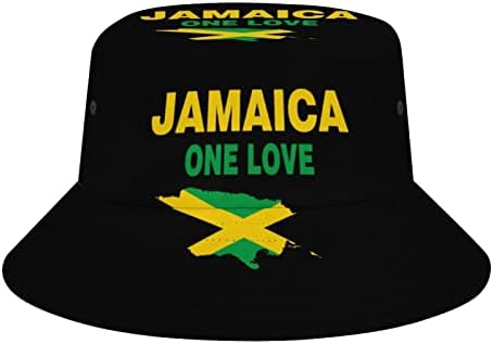 Jamaica Zászló Térkép Egy Szerelem Vödör Sapka Unisex Halász Sapka Pakolható Horgászat Vadászat Nyári Utazás