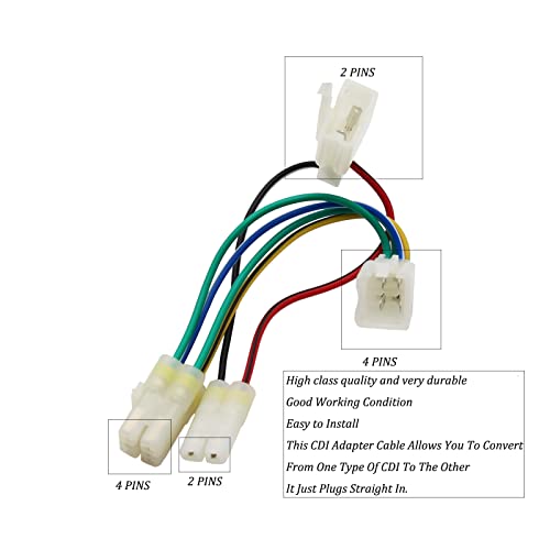 GY6 CDI Adapter Kábel, Robogó, Quad 6 Pin CG CDI Tér Kerek Csatlakozó Átalakító
