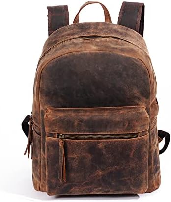 KomalC Bőr hátizsák, táska hátizsák laptop táska női & férfi utazási főiskola túrázás utazás váll kemping táska