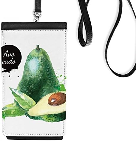 Auacada Akvarell Gyümölcs Finom Egészségügyi Phone Wallet Pénztárca Lóg Mobil Tok Fekete Zseb