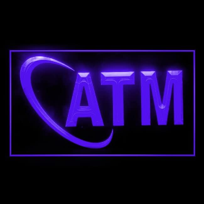 190004 NYITVA ATM Bankjegykiadó Gép, Szolgáltatás, Itt Dekoráció Kijelző LED Neon Sign (21.5 X 12, Narancs)