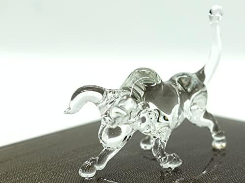 Sansukjai Bull Mini Figurák, Állatok Kézzel Fújt Átlátszó Üveg Művészeti Gyűjthető Ajándék Díszíteni, Tiszta