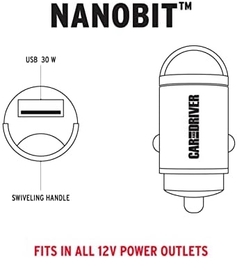 AUTÓT sofőrrel Nanobit 12V, 30W USB Autós Töltő - Gyors Töltés 3.0 Technológia, Flush Alkalmas Fém, Compat iPhone, Tablet | USB