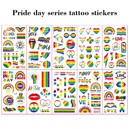 Szivárvány Ideiglenes Tetoválás Meleg Büszkeség Napja Hamis Tetoválás LGBTQ Tetoválás Készletek Szív Ajak Kialakítása a Meleg Felvonulás