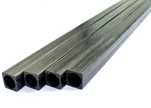 cncarbonfiber 4db 10mm Tér Szénszálas Cső 10x10x8.5x420mm Belső Kör(Átmérő 8,5 mm),Pultruded Szénszálas Rudak