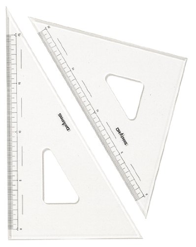 DRAPAS 13124 Háromszög Vonalzót Skála 0.08 inch (2 mm) Vastag, 11.8 cm (30 cm)