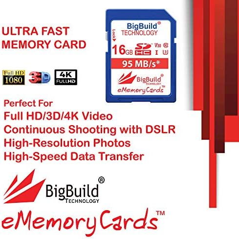 BigBuild Technológia, 16 GB UHS-én U3 95MB/s, Memória Kártya Kodak PIXPRO AZ252, AZ421, AZ422, AZ527, AZ651, AZ652, AZ901, FZ43, FZ53, FZ 201