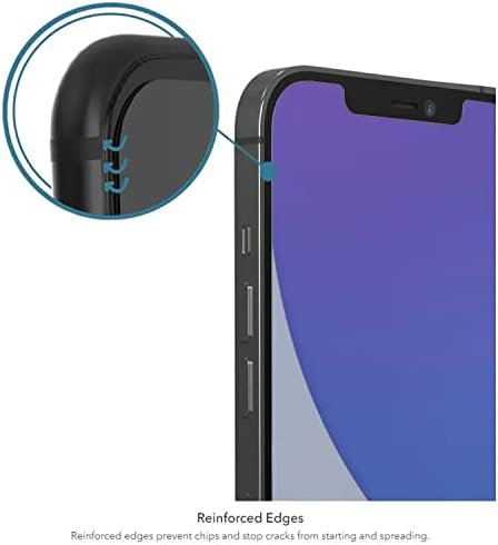 ZAGG InvisibleShield Üveg Elite+ Plus kijelző Védő fólia iPhone 12 Pro Max – Legerősebb Edzett Üveg, Folt-Ingyenes ClearPrint,