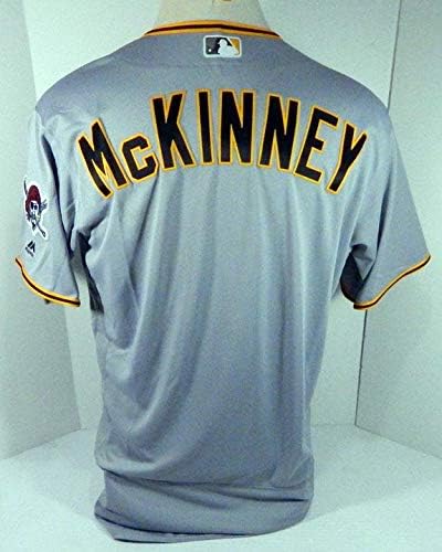 2018 Pittsburgh Pirates Brett McKinney Játék Kiadott Szürke Jersey PITT33652 - Játék Használt MLB Mezek