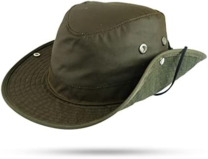 HADZAM Viasz Pamut Showerproof kalap, UV Védelemmel használható, mint a kalap Szafari kalap Halászati kalap Kerti kalap