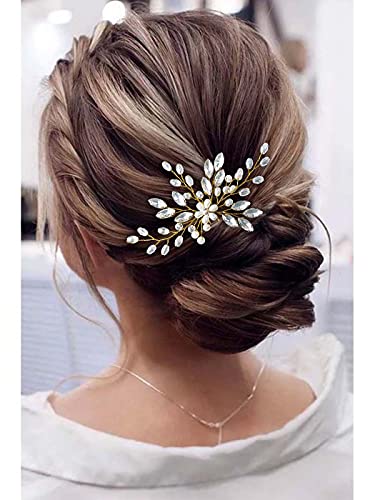 Unicra Menyasszony Esküvői Strasszos hajcsatot Kristály Menyasszonyi Haj Db Esküvői Haj Kiegészítők Nők, Lányok (Arany)