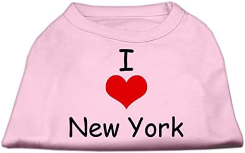 Délibáb Pet Termékek 10-es Szeretem New York-i Képernyő Nyomtatás, mezek Háziállat, Kis, Rózsaszín