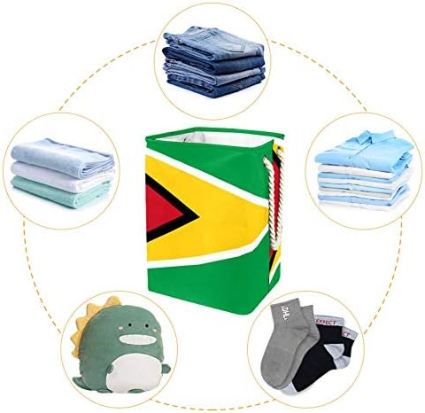 Unicey Zászló Guyana Nagy Méretű ruhákat, amiket Összecsukható Tároló Kosár Hálószoba Gyerekszoba Baba