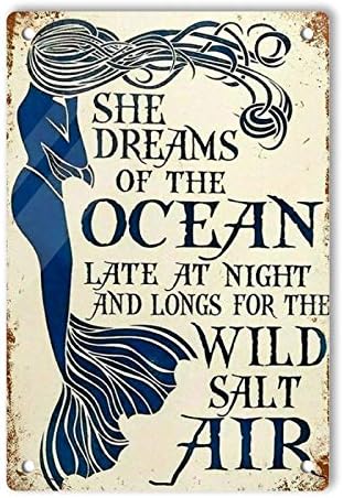 Ovonetune Hableány álmodik Az Óceán Retro Adóazonosító Jel, Vintage Dekoráció Alumínium Fém Dobozos Jele, a Férfiak, Nők, Fali Dekoráció