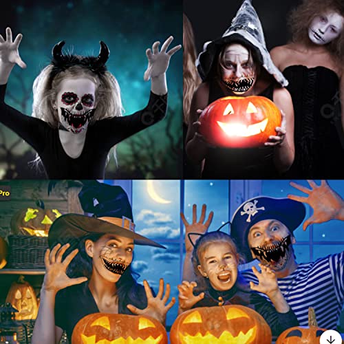 Halloween Ideiglenes Tetoválás, Száj Sötét, Fekete Arcát, Száját, Fogai Matricák Terror Vízálló Díszek a Felnőttek, a gyerekek 10db
