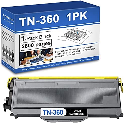 LKKJ 1 Csomag TN360 Fekete Nagy kapacitású Festékkazetta Kompatibilis TN-360 Toner Patron Csere Brother DCP-7030 HL-2120 2140