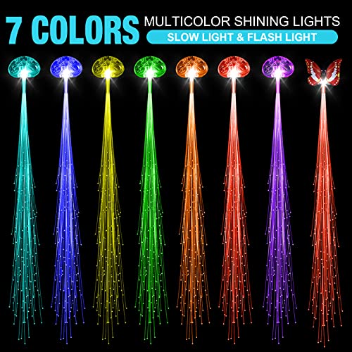 60 Db világít Haj Kiegészítők LED Haj Klipek Optikai LED Haj Hajcsat Bár Tánc Hajtű Többszínű Flash Hajcsat Zsinór Kiterjesztését