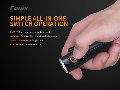 Fenix E30R 1600 Lumen Újratölthető Kompakt EDC Zseblámpa LumenTac Szervező, Oldalsó Kapcsoló Működését, Mágneses Gyors Töltés, működésjelző