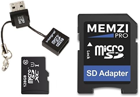 MEMZI PRO 128 GB Class 10 80MB/s Micro SDXC Memória Kártya SD Adapterrel, valamint a Micro USB Olvasó a Motorola Moto M, Z2 Játszani, E4