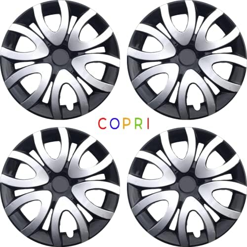 Copri Készlet 4 Kerék Fedezze 15 Coll Ezüst -Fekete Dísztárcsa Snap-On Illik Fiat