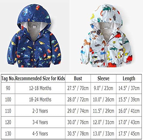 Kisgyermek Baba Fiúk Lányok Kapucnis Kabát Széldzseki Könnyű Dinoszaurusz Nyomtatás Kabát Őszi Hosszú Ujjú Szélálló Outwear
