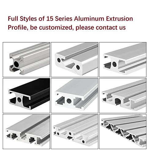 Mssoomm 2 Csomag 1540 Alumínium Profil Extrudálás 49.21 Hossz inch / 1250mm Ezüst, 15 x 40mm 15 Sorozat T Típusú, T-Slot Európai Szabvány