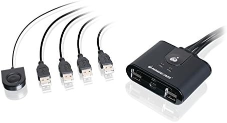 IOGEAR 4x4 USB-Megosztás Kapcsoló - USB-C Adapter - Kompatibilis MAC/PC - LED azt Jelzi, hogy - Kapcsoló A Távoli - GUS404CA1KIT