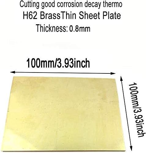 LUCKNIGHT H62 Réz Alátét Készlet Lapos Lapos Fólia Percision Fém Vastagsága 0. 8 mm-es 3Pcs rézlemez (Méret : 100mmx100mm)