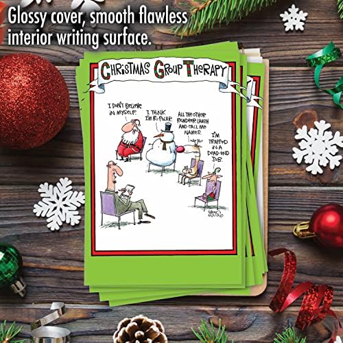NobleWorks egy Csomag 12 Karácsonyi Üdvözlőlapok a Borítékokat, Humor, Nyaralás doboza a Férfiak, mind a Nők (1 Tervezés, 12
