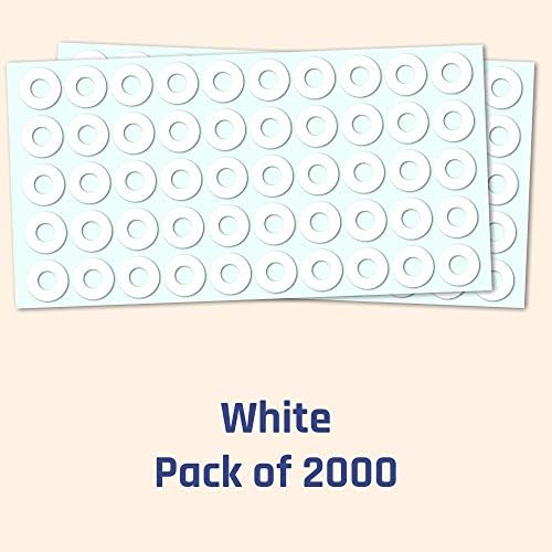 2000 Csomag, Lyuk Megerősítés Matricák, Címkék - 0.25, Fehér
