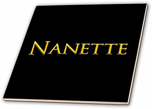 3dRose Nanette kedvelt lány baba neve az USA-ban. Sárga, fekete varázsa - Csempe (ct_356419_1)