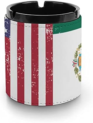 Amerikai-Mexikói Zászló Cigaretta Hamutartó PU Bőr hamutartó Dohányzás tartó Home Office Asztali Dekoráció