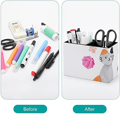 Nudquio Akvarell Macskák PU Bőr tolltartó Távirányító Szervező Tartály, Doboz, Otthoni Iroda