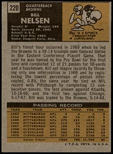1971 Topps 220 Bill Nelsen Cleveland Browns-FB (Foci Kártya) VG/EX Browns-FB USC