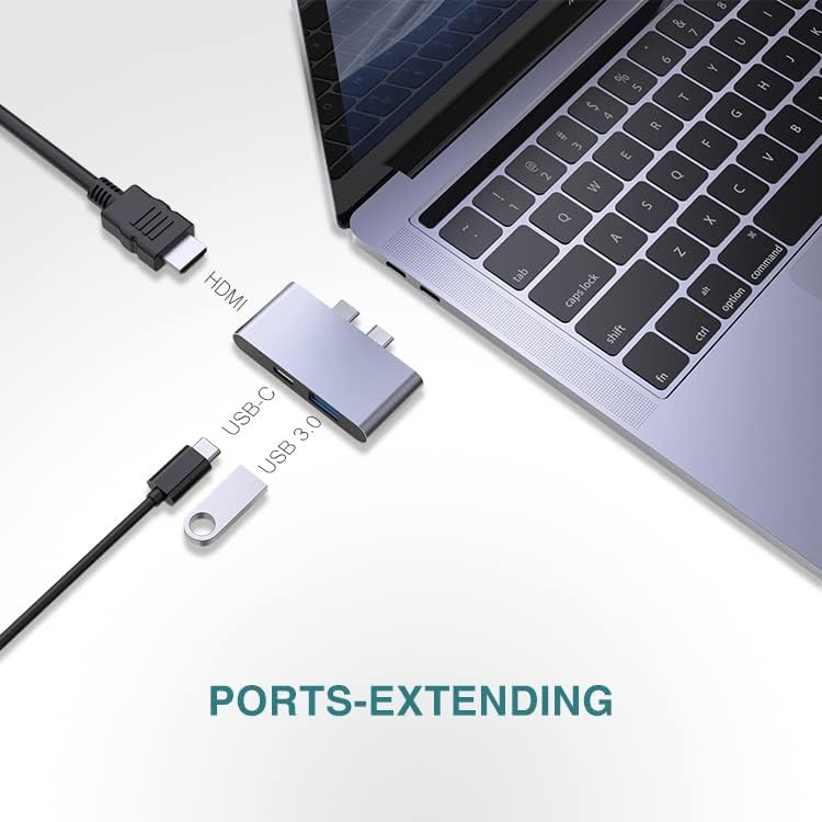 PULWTOP USB HUB, 3 Port, USB C Hub HDMI4K60Hz, PD100W, USBA 3.0 Laptop