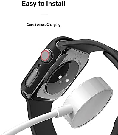 XFEN 2 Csomag Esetekben a Képernyő fólia Apple Nézni Sorozat 7 Sorozat 8 45 mm, Matt, Kemény Védő Snap on Cover (Fekete+Fehér)